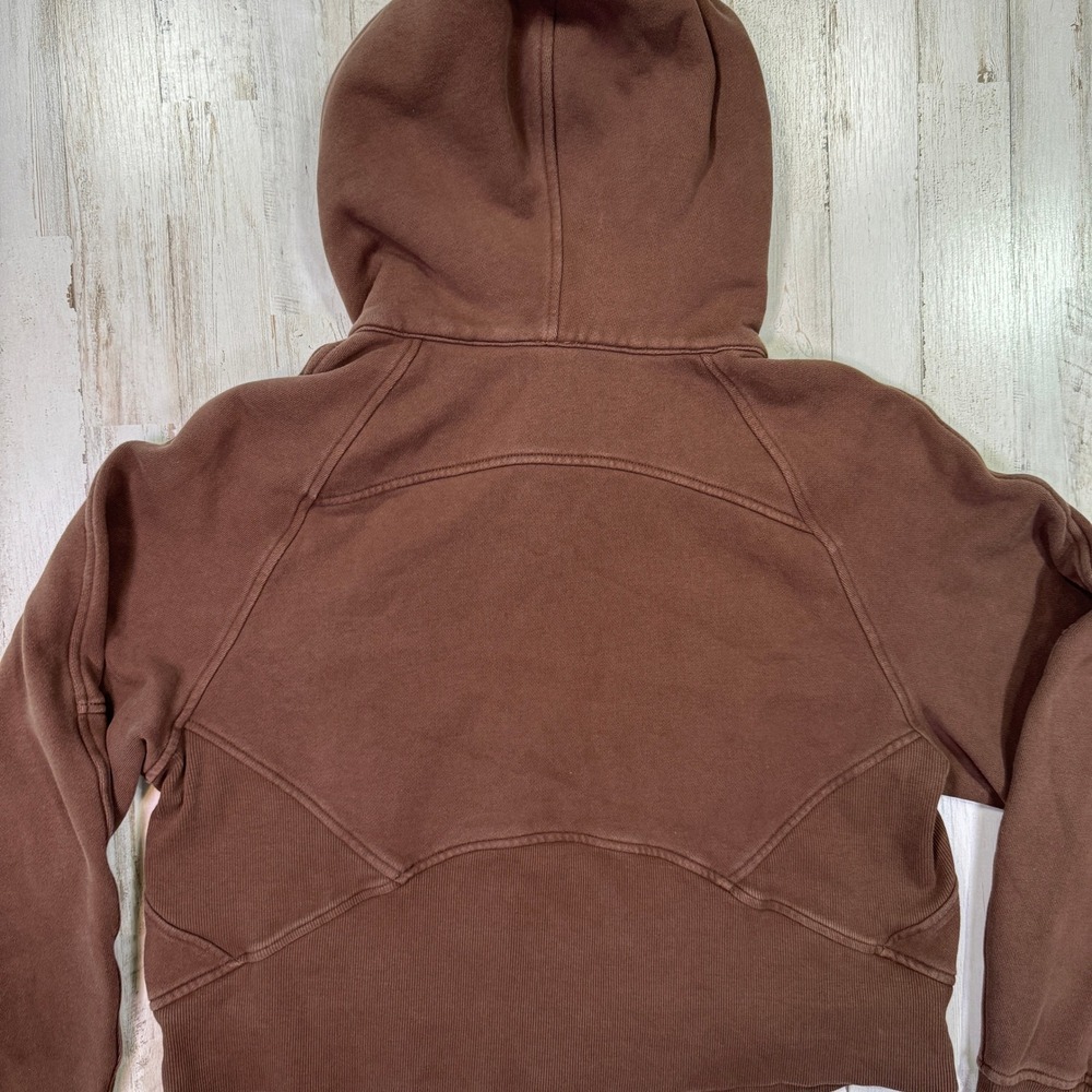 Lululemon Hoodie Womens XS/S Java Brown Scuba Oversized Full Zip Gold Hardware - Picture 8 of 12